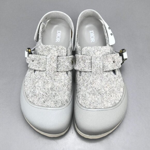 DIOR AND BIRKENSTOCK Tokyo mules in grey nubuck leather - Picture 5 of 13